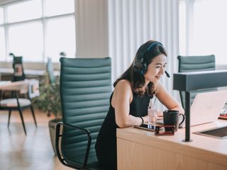 Asian woman on a video conference