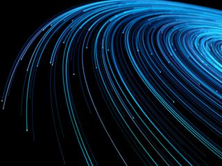 Flowing swirling particle lines