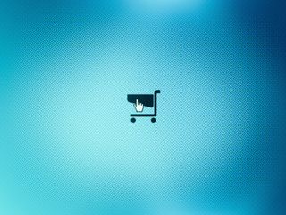 Shopping cart icon on monitor screen
