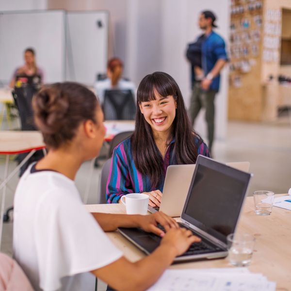 Women working with technology 