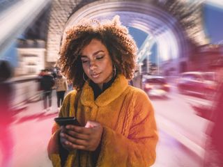 woman using her smartphone 