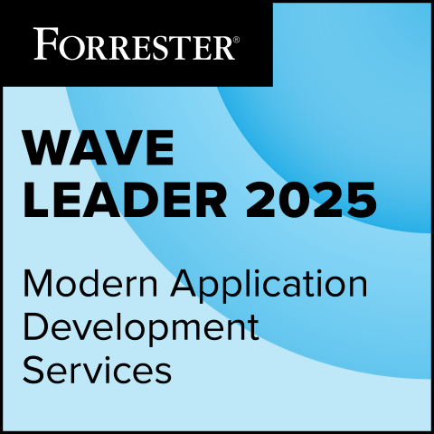 Forrester Wave Leader 2025 badge for Modern Application Development Services